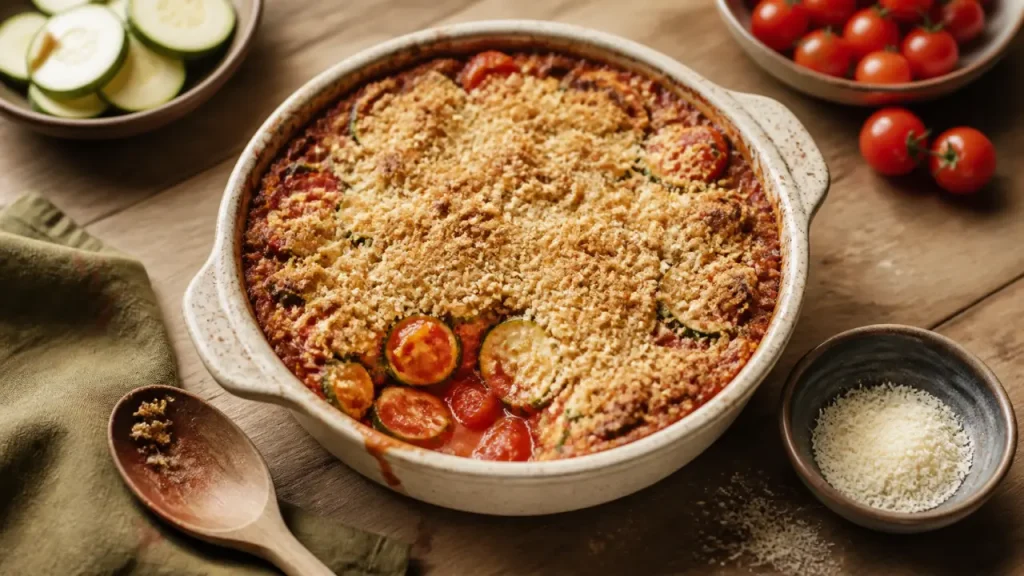 Crumble tomate courgette : la recette croustillante au parmesan et les gestes anti-jus