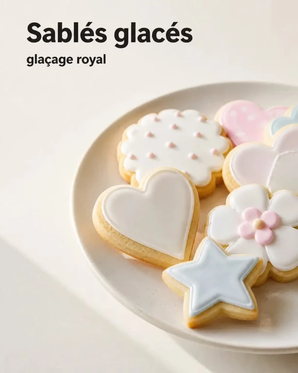 Recette glacage royale sur biscuits sablés décorés, finition lisse et brillante