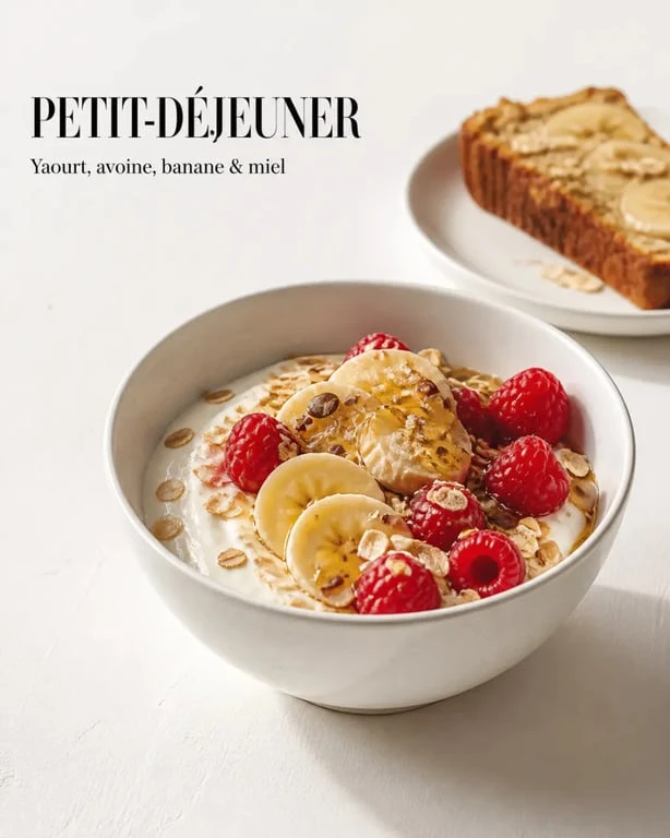 Que faire avec des flocons d’avoine : bol de yaourt, porridge et gâteau banane