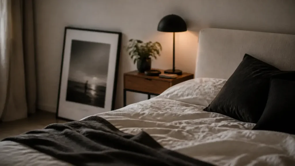 Chambre noir et blanc : élégante, apaisante et jamais froide