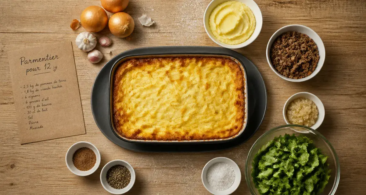 Repas pas cher pour 12 personnes : parmentier généreux