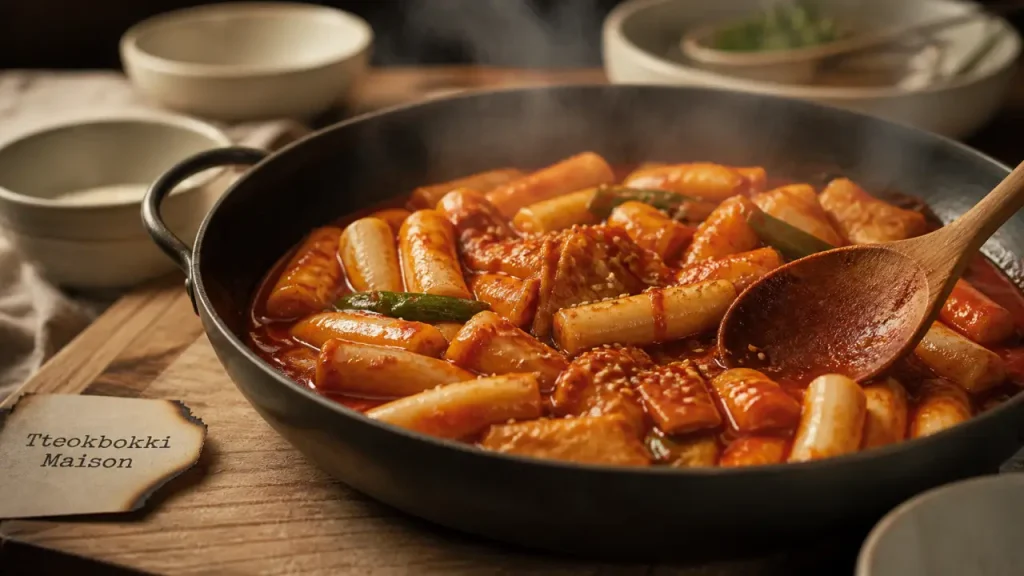Topokki maison : 400 g de tteok, sauce rouge et piquant bien dosé
