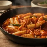 Topokki recette maison : tteokbokki sauce rouge piquante