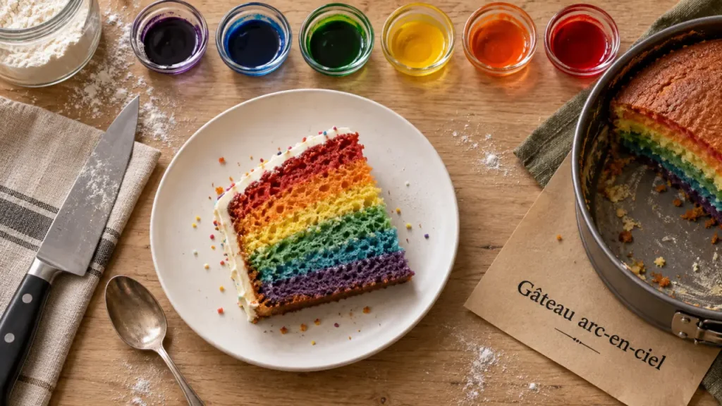 Gâteau arc-en-ciel au yaourt : six couleurs, une seule cuisson